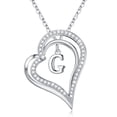 thumbnail image 1 of IEFSHINY Initial Necklace for Women S925 Sterling Silver Cubic Zirconia Heart Necklace Jewelry Gifts, 1 of 5
