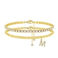 thumbnail image 1 of IEFSHINY Layered Ankle Bracelets for Women 14K Gold Plated Cubic Zirconia Initial Ankle Bracelets for Women Beach Foot Jewelry Gifts, 1 of 5