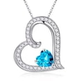 thumbnail image 1 of IEFSHINY Love Heart Birthstone Necklaces Gifts for Women 925 Sterling Silver Birthstone Necklace Mothers Valentines Day Anniversary Christmas Birthday Gifts for Her Women, 1 of 7