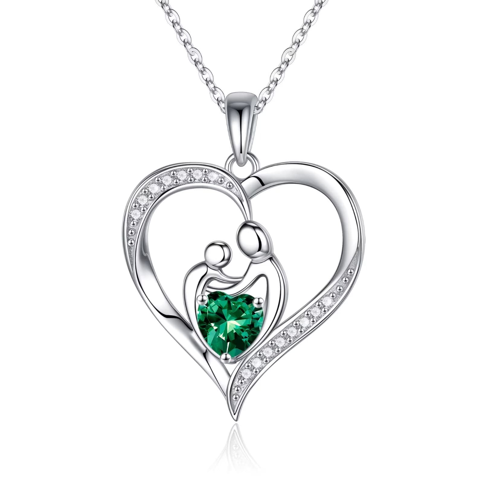 IEFSHINY Mom and Daughter Gifts Birthstone Necklaces 925 Sterling