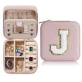thumbnail image 1 of IEFSHINY Travel Jewelry Case, Travel Jewelry Organizer with Mirror Personalized Gifts Pink Travel Jewelry Box Gifts for Women Teens Girls, 1 of 8