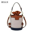 thumbnail image 1 of IELGY Contrasting Color Drawstring All-match Fashion Crossbody Bucket Bag, 1 of 11