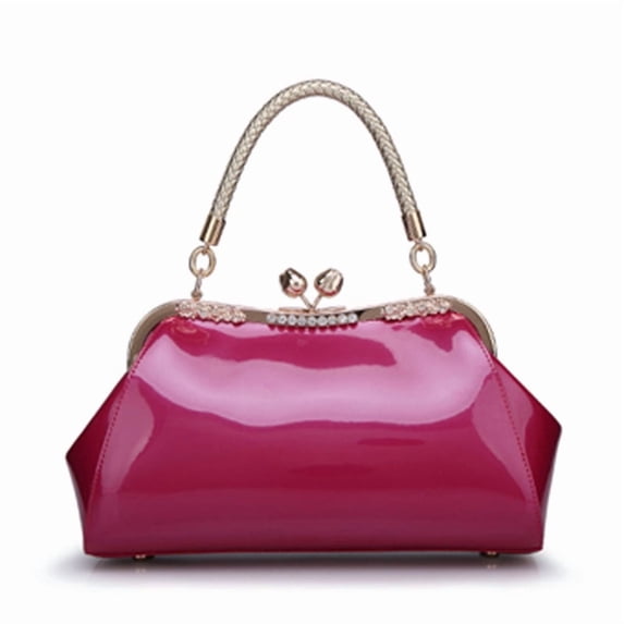 IELGY elegant banquet fashion patent leather handbag