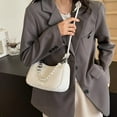 thumbnail image 1 of IELGY French pearl chain bag, simple solid color niche underarm bag, 1 of 2