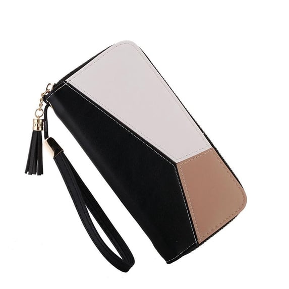 IELGY Korean Style Women's Long Zipper Large Capacity Color Matching Wallet