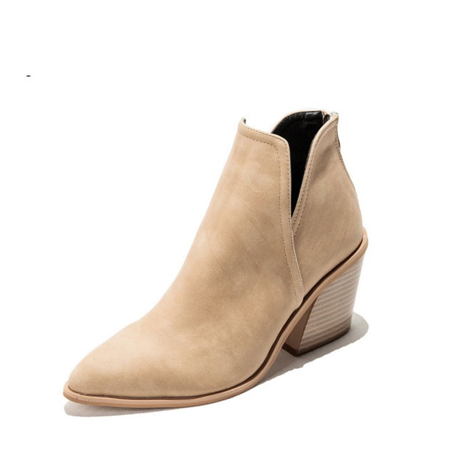 IELGY Leopard Print Short Boots Women's High Heel Martin Boots Thick