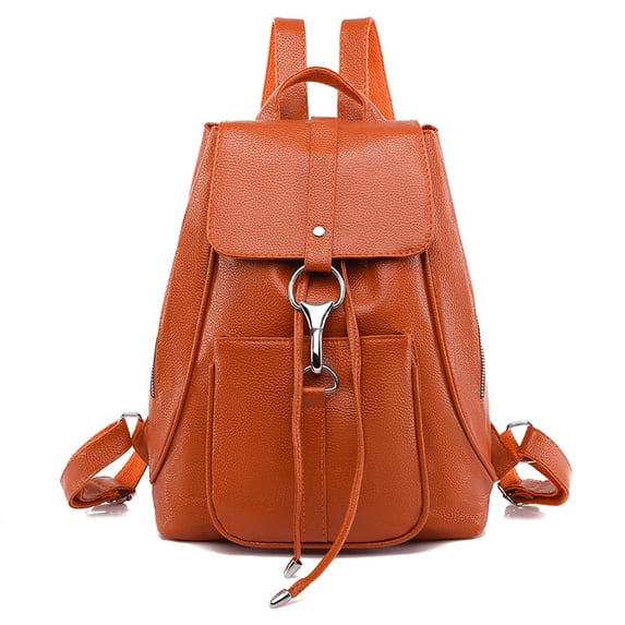 IELGY Soft Leather Texture Student Backpack Korean Version Casual All-Match Large-Capacity Fashion Backpack