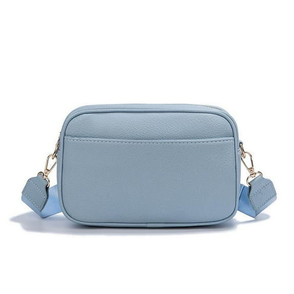 IELGY Women's Wide Shoulder Strap Solid Color PU Crossbody Small Square Bag