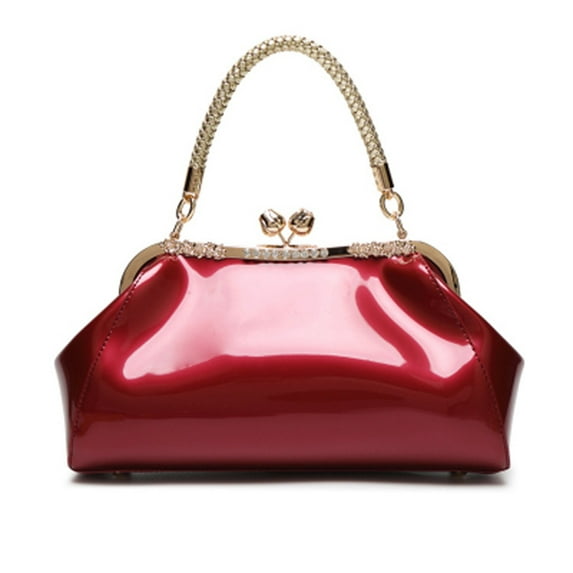 IELGY elegant banquet fashion patent leather handbag
