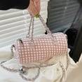 thumbnail image 1 of IELGY messenger bag women's canvas plaid temperament zipper sweet chain shoulder bag, 1 of 1