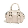 thumbnail image 1 of IELGY niche design oil wax leather bag, Korean version portable bowling bag, Macaron shoulder messenger bag, 1 of 2