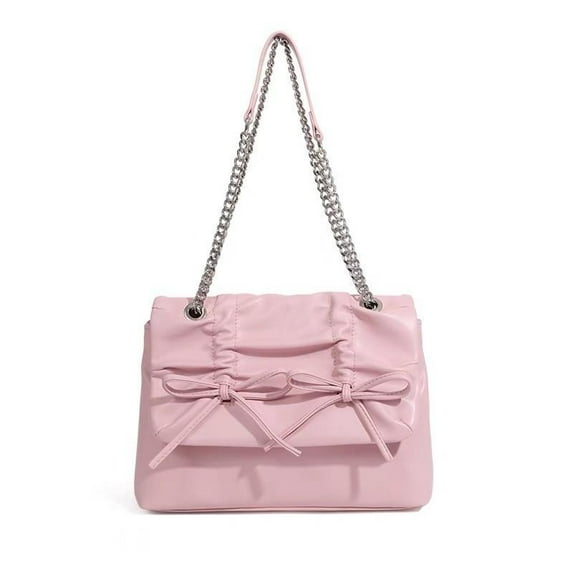 IELGY original ballet bow tote bag, large capacity pleated shoulder messenger bag