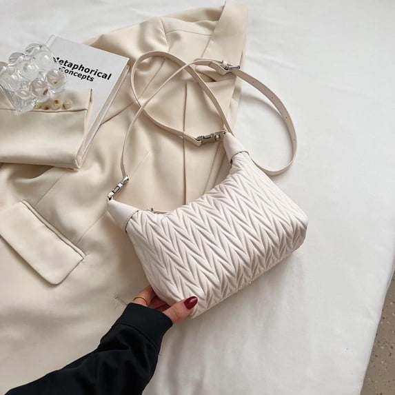IELGY pleated crack underarm bucket bag, commuter shoulder oblique span fashion women's bag