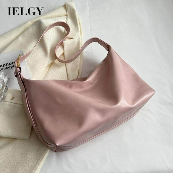 IELGY versatile design simple white large capacity shoulder bag women