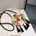 thumbnail image 1 of IELGY women's cotton thread flower small round bag, cute woven messenger women's bag, 1 of 2