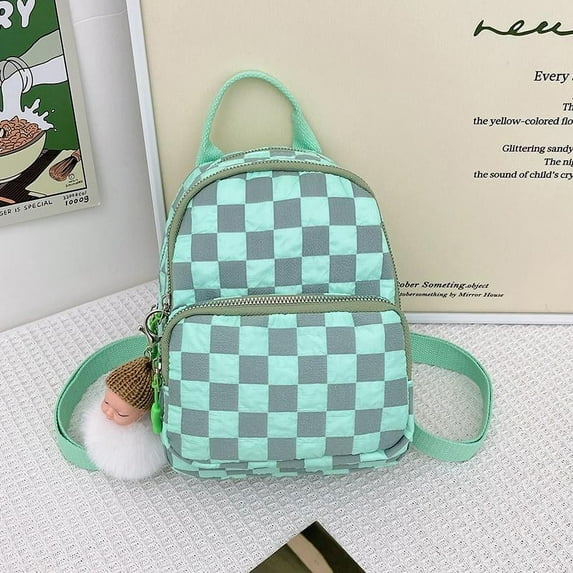IELGY women's mini backpack plaid Japanese Korean style mini travel bag