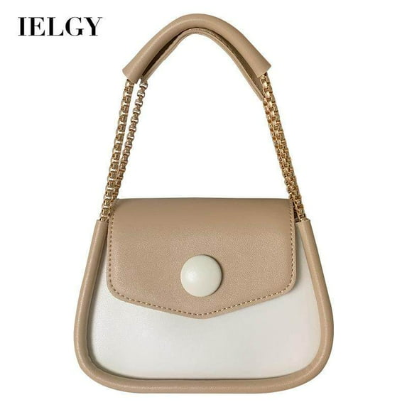 IELGY women's shoulder bag light retro niche texture female small and cute chain color contrast handbag