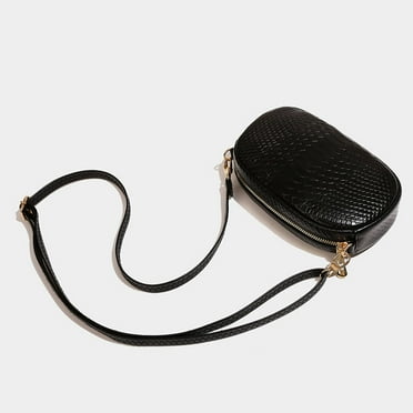 IELGY women's urban simple black texture diagonal bag