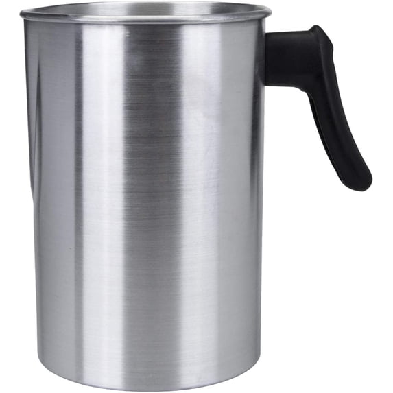 IEMIEBSHA 4 Pounds Candle Making Pouring Pot, Aluminum Construction Candle Making Pitcher Dripless Pouring Spout Wax Melting Pot with Heat-Resisting Handle