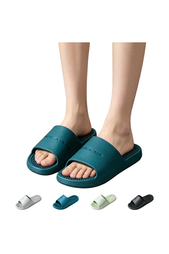 Acupressure Massage Slippers for Men Non-Slip Soft Bottom Reflexology Acupressure Slippers Open Toe Shower Bedroom House Slippers Indoor Outdoor 10 wide