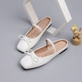 thumbnail image 1 of IEMIEMIEM Ballet Flats for Women Comfortable Slip On Non-Slip Bow Soft Mary Jane Walking Party Fashion Dress Shoes White 9 Wide, 1 of 3