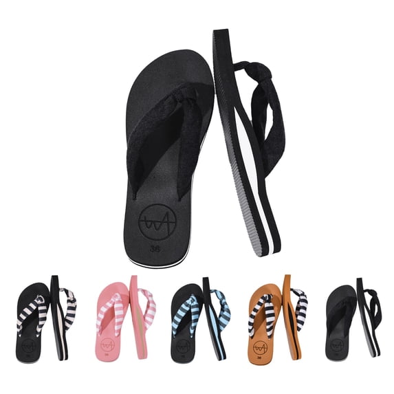 IEMIEMIEM Flip Flops for Women with Arch Support Yoga Mat Comfortable Summer Beach Walking Thong Cushion Indoor Outdoor Sandals Non Slip Slip On Flip Flops Black 10 Wide