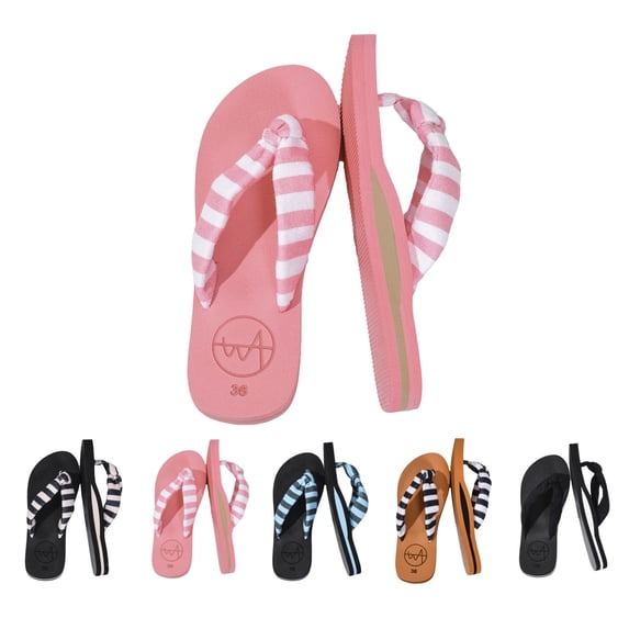 IEMIEMIEM Flip Flops for Women with Arch Support Yoga Mat Comfortable Summer Beach Walking Thong Cushion Indoor Outdoor Sandals Non Slip Slip On Flip Flops Pink 6.5 Wide