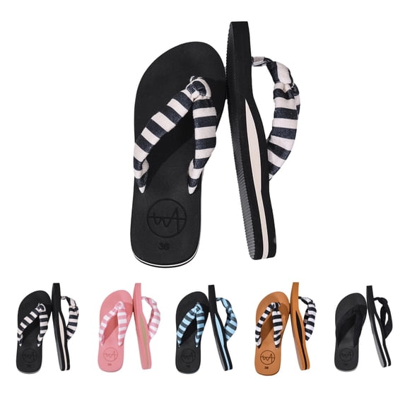 IEMIEMIEM Flip Flops for Women with Arch Support Yoga Mat Comfortable Summer Beach Walking Thong Cushion Indoor Outdoor Sandals Non Slip Slip On Flip Flops White 7 Wide