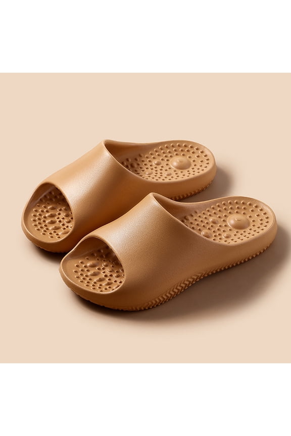 House Slippers for Women Acupressure Slippers Arch Support Comfortable Non-Slip Slip On House Shoes for Foot Pain Relief with Soft Massage Sole Coffee 8-8.5 Women/7-7.5 Men