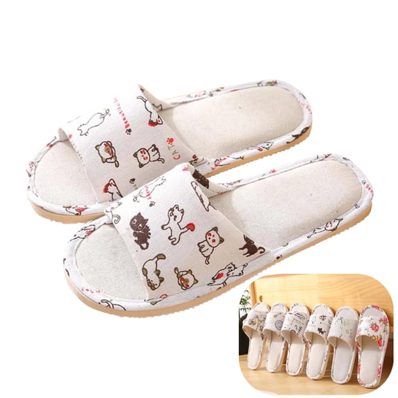 IEMIEMIEM House Slippers for Women Memory Foam Summer Slides Indoor Bedroom Sandal Shoes Open Toe Washable Non-Slip Shower Slippers 7.5-8 wide