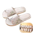 thumbnail image 1 of IEMIEMIEM House Slippers for Women Memory Foam Summer Slides Indoor Bedroom Sandal Shoes Open Toe Washable Non-Slip Shower Slippers 7.5-8 wide, 1 of 5