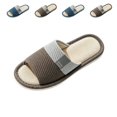 thumbnail image 1 of IEMIEMIEM Linen Slippers for Men Japanese Style Summer House Slippers Indoor Lightweight Open Toe Bathroom Slides Soft Sole Sandals for Home 10 wide, 1 of 6