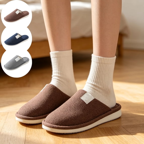 IEMIEMIEM Men's House Slippers, Cushion Memory Foam Upper Home Comfortable Warm Winter Cozy Soft Lightweight Indoor House Shoes Non-slip Rubber Sole 9.5 wide