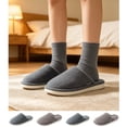 thumbnail image 1 of IEMIEMIEM Men's Slippers Plush Warm Feet Thick-soled Fuzzy Non-slip Home Indoor Soft Sole For Fall Winter Shoes 9.5 wide, 1 of 6