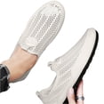 thumbnail image 1 of IEMIEMIEM Orthopedic Casual Shoes for Men Arch Support Running Shoes Wide Width Non Slip Slip on Work Shoes Mesh Stretch Soft 2026 New Orthopedic Shoes White 10.5 Wide, 1 of 3