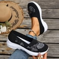 thumbnail image 1 of IEMIEMIEM Orthopedic Casual Shoes for Women Arch Support Slip on Non Slip Bow & Floral Tennis Shoes Wide Width Knitted Mesh Stretch Volleyball Shoes Comfort 2026 New Orthopedic Shoes Black 6.5 Wide, 1 of 7