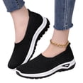 thumbnail image 1 of IEMIEMIEM Orthopedic Casual Shoes for Women Arch Support Work Shoes Breathable Slip on Non Slip Volleyball Shoes Knitted Mesh Stretch Comfort 2026 Foam Shoes Black 5.5 Wide, 1 of 7