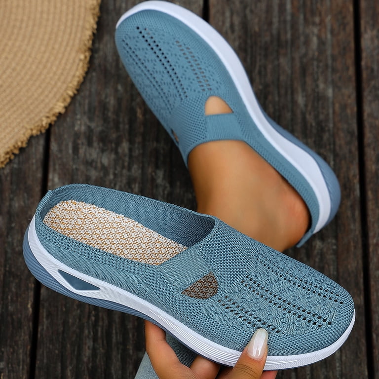 IEMIEMIEM Womens Orthopedic Shoes Arch Support Slip on Non Slip Golf Shoes Wide Mesh Stretch Hiking Shoes Comfortable 2026 Orthopedic Shoes Purple 8 