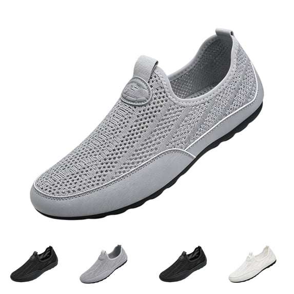 IEMIEMIEM Orthopedic Shoes for Men Arch Support Running Shoes Wide Non Slip Slip on Hiking Shoes Mesh Stretch Comfort 2026 Orthopedic Shoes Gray 10.5 Wide