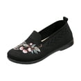 thumbnail image 1 of IEMIEMIEM Orthopedic Shoes for Women Arch Support Flower Embroidered Golf Shoes Lightweight Slip on Non Slip Walking Shoes Knitted Mesh Stretch Comfortable 2026 Orthopedic Shoes Black 7.5 Wide, 1 of 6