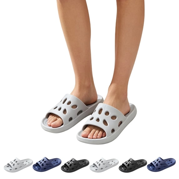 IEMIEMIEM Shower Shoes for Men Quick Drying Non-Slip Shower Slippers Comfortable Lightweight Pool Slides with Drain Holes Beach Slipper Sandals 9-9.5 wide