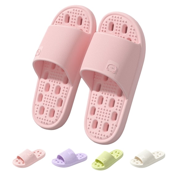 IEMIEMIEM Shower Shoes for Women with Drain Holes Non Slip Quick Dry Bathroom Slippers Comfortable Shower Sandals College Dorm Gym Pool Indoor Outdoor 5-6 wide