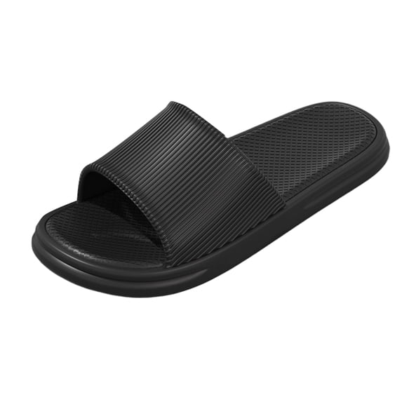 IEMIEMIEM Shower Shoes for Women Men Slip On Comfortable Home Slides Quick Drying Non Slip Bathroom Shoes Indoor Outdoor Slipper Spa Gym Pool Beach Vacation Sandal Black 8/9 Wide