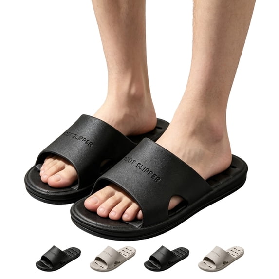 IEMIEMIEM Shower Shoes for Men with Drain Holes Quick Drying Non Slip Bathroom Slippers College Dorm Sandals Pool Slides 10 wide