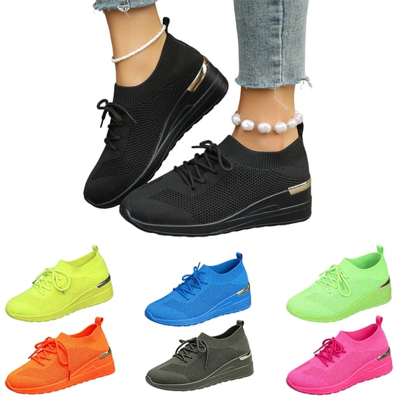 IEMIEMIEM Sneakers for Women Slip On Walking Shoes Casual Lightweight Breathable Tennis Shoes Non Slip Comfort Work Shopping Travel Outdoor Driving Shoes Black 7 Wide
