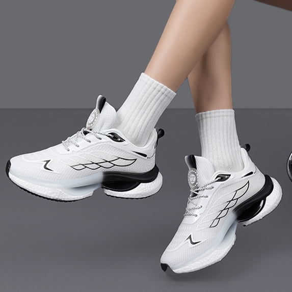 IEMIEMIEM Walking Sneakers for Women Hands Free and Supportive Wide Toe Walking Shoes Comfort Nurses Orthopedic Mesh Shoes White 11 Wide