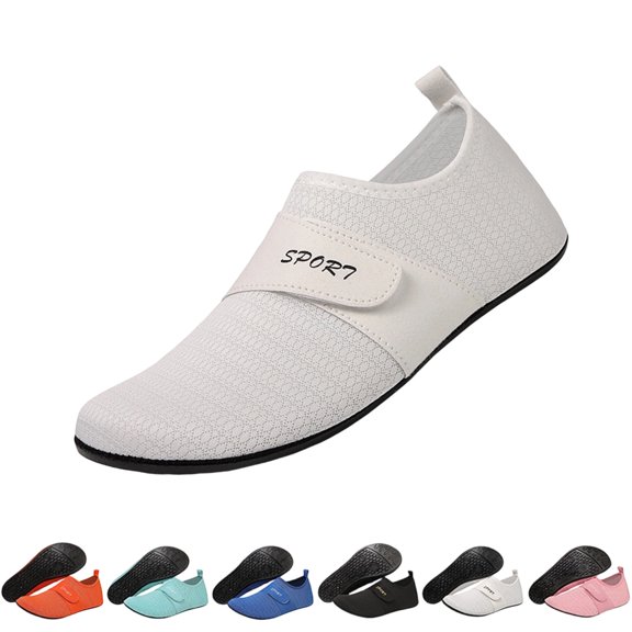 IEMIEMIEM Water Shoes Women Men Lightweight Soft Barefoot Quick Drying Aqua Socks for Swim Pool Beach Surf River White 5 Women