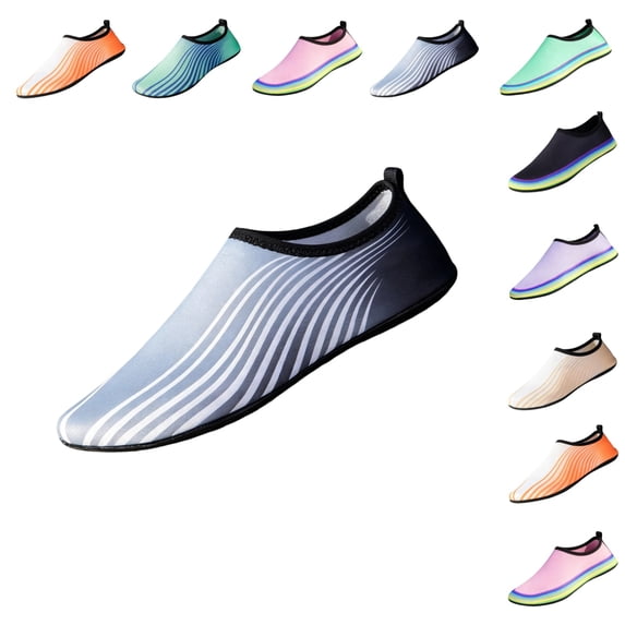 IEMIEMIEM Water Shoes for Women Men Breathable Soft Barefoots Quick Dry Aqua Socks for Pool Surf Yoga Swim Beach Exercise Gray 7-7.5 Women/6.5-7 Men