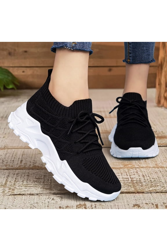 Women Walking Shoes 2026 Slip On Tennis Sneakers Non-Slip Gym Workout Mesh Casual Sock Trainers Breathable Lightweight Comfortable Orthopedic Shoes Black 8 Wide