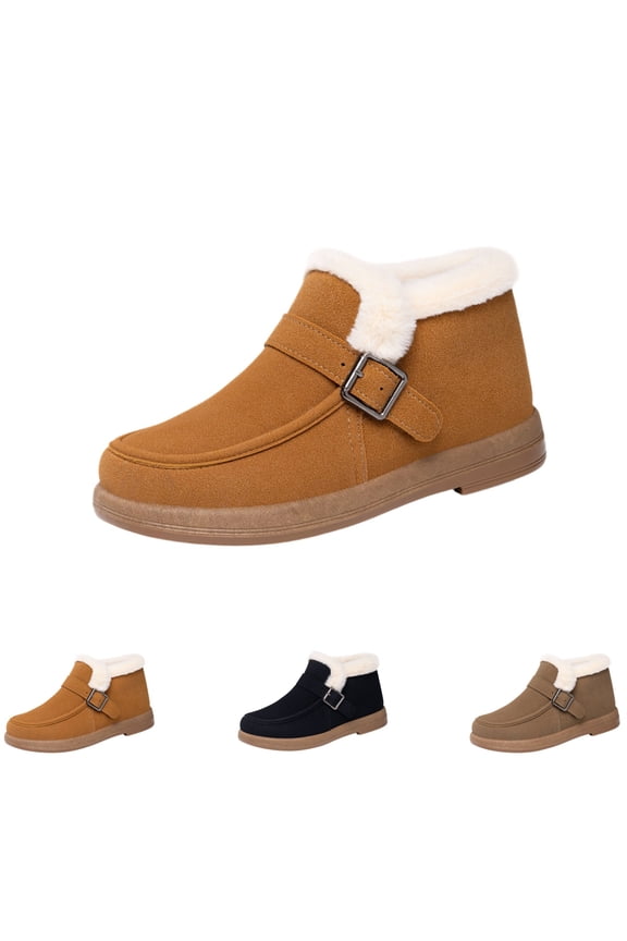 Women Winter Loafers Platform Suede Leather Comfortable Loafers for Women Non Slip Slip On Cute Faux Fur Lined Adjustable Loafers Mules Green 7.5 Wide